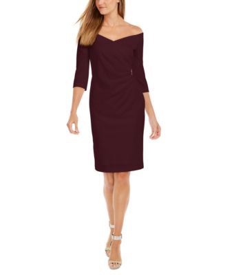 off the shoulder cocktail dress black Taylon Long Sleeve Off Shoulder Mini Dress | Black | Womens