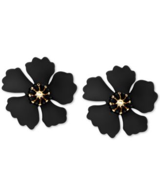 Zenzii - Gold-Tone & Suede-Painted-Finish Petunia Stud Earrings