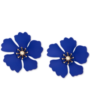 image of Zenzii Gold-Tone & Suede-Painted-Finish Petunia Stud Earrings