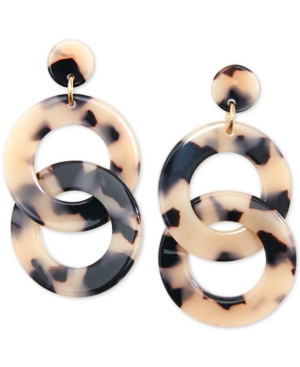 image of Zenzii Gold-Tone & Acetate Linked Circle Drop Earrings