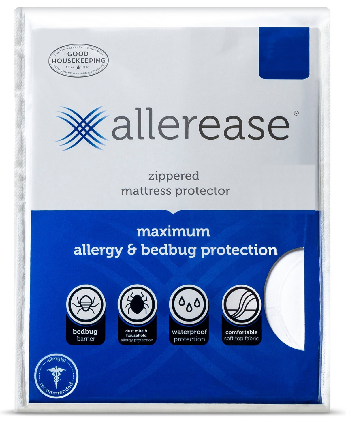 AllerEase Maximum Waterproof Allergy and Bedbug Zippered California King Mattress Protector