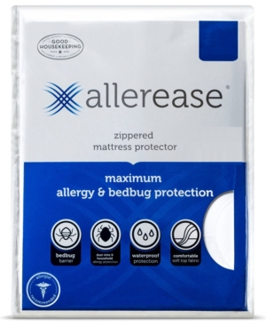 Allerease Maximum Waterproof Allergy And Bedbug Zippered California King Mattress Protector In White