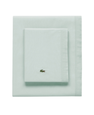 Lacoste Percale Pale Aqua Solid Queen Sheet Set Bedding