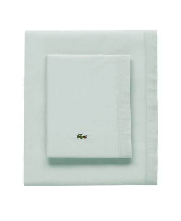 Lacoste Home Lacoste Percale Pale Aqua Solid Queen Sheet Set & Reviews - Sheets & Pillowcases ...