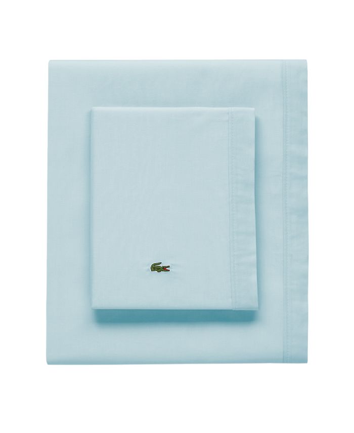 Lacoste Home Solid Cotton Percale Pillowcase Pair, King - Macy's