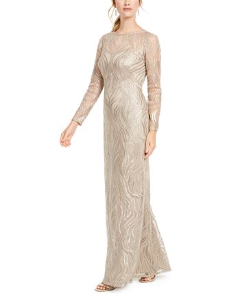 Tadashi Shoji Embellished Illusion Gown & Reviews - Dresses - Women ...
