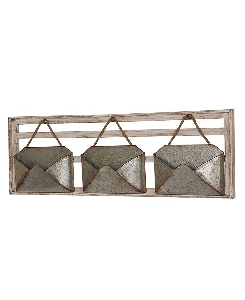 Glitzhome Farmhouse Wooden Metal Mail Holder Reviews Macy S