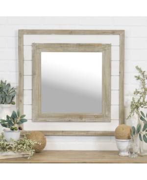 Vip Home & Garden 24" Square Wood Mirror In Brown