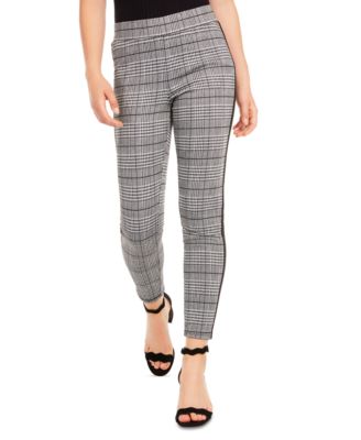 plaid pants with stripe