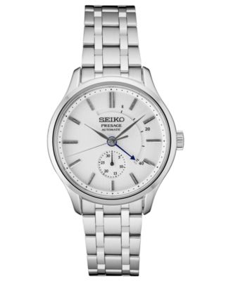 seiko men's automatic presage stainless steel bracelet watch 40.5 mm