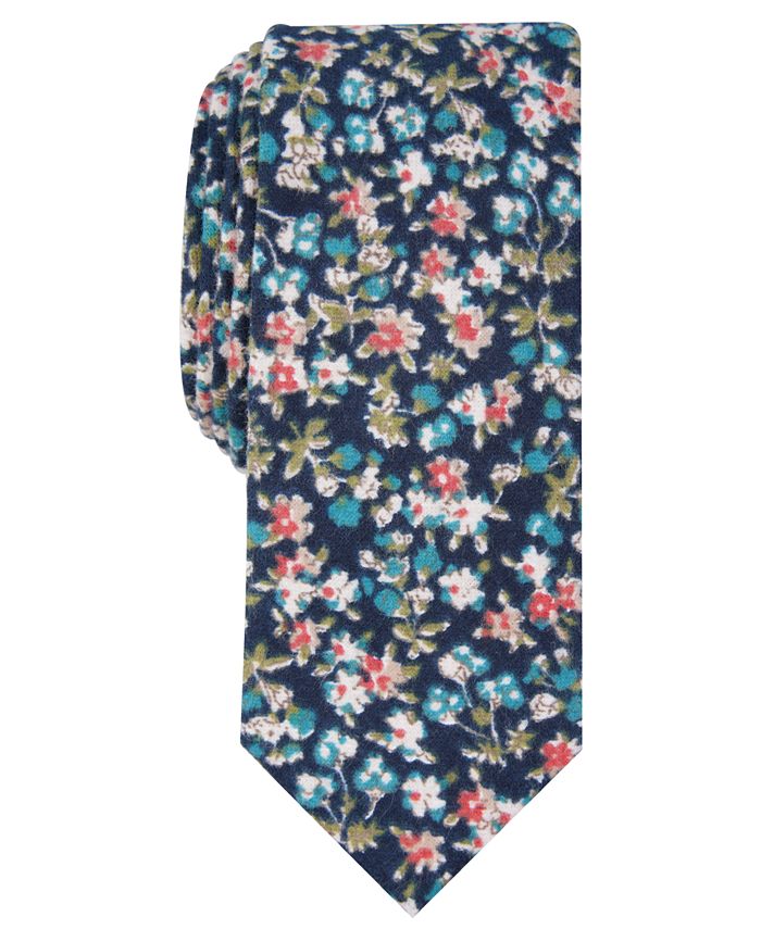 Bar III Men's Ponderosa Skinny Floral Tie, Created for Macy's - Macy's