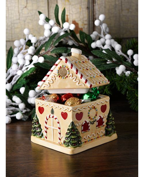 Spode Christmas Tree Gingerbread House Candy Jar Reviews Serveware Dining Macy S