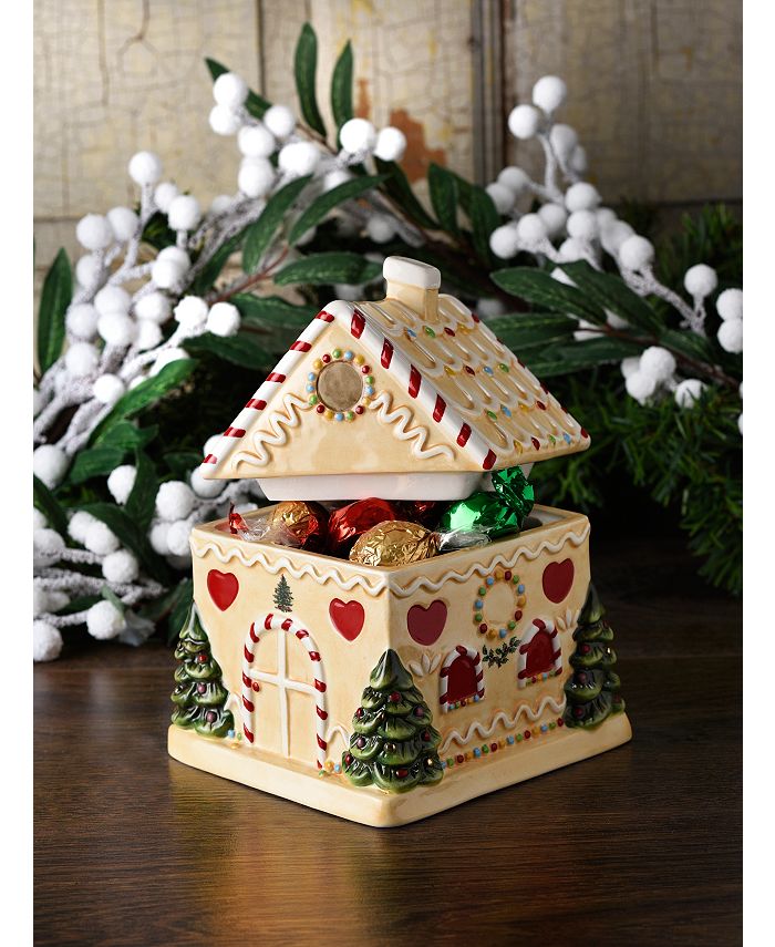 Spode Christmas Tree Gingerbread House Candy Jar Macy's