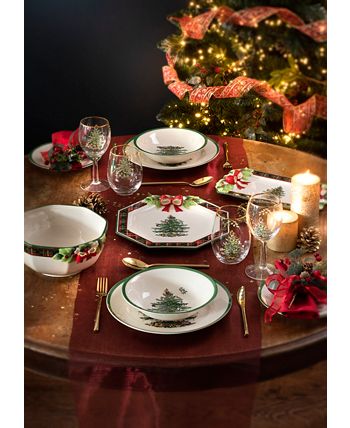 Spode Christmas Tree 19 oz. Stemless Wine Glasses, Set of 4 - Macy's
