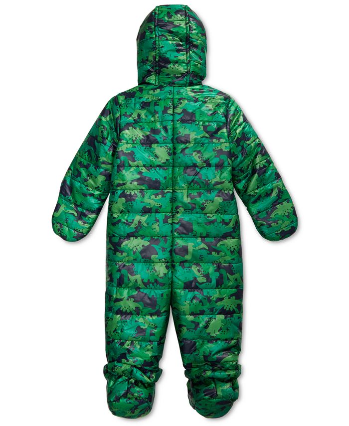 First Impressions Baby Boys Hooded DinosaurPrint Footed Bunting