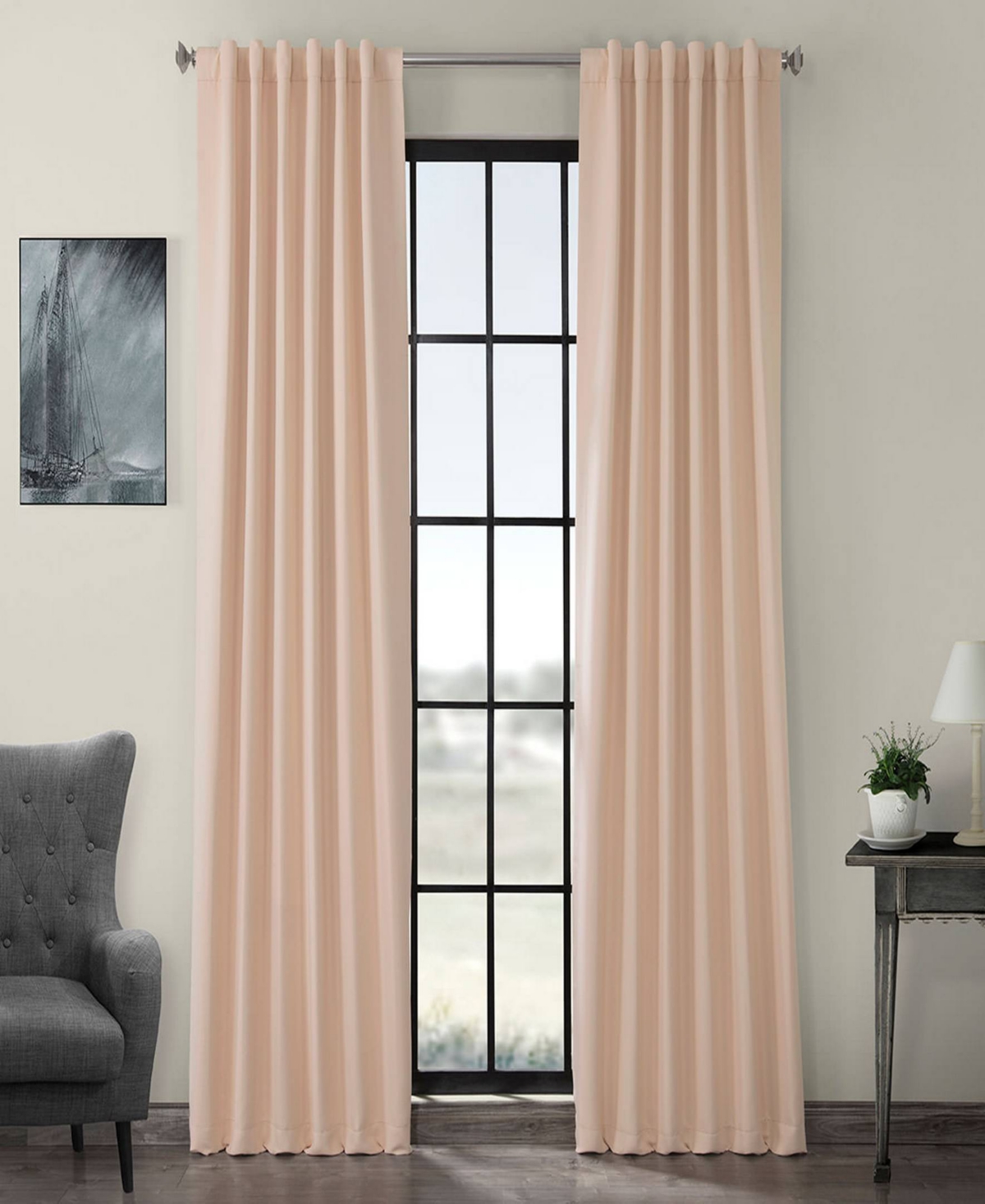 Fresco Blush Room Darkening Curtain - Pink
