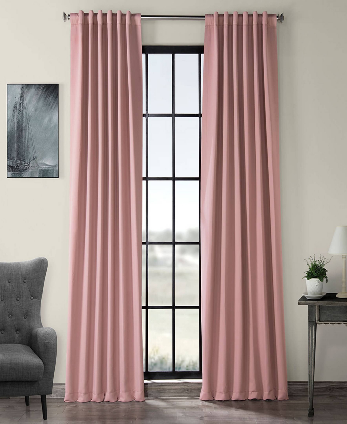 Weighted Hem Curtain Panel, 120" x 50" - Blush