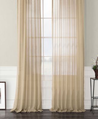 Textured Faux Linen Sheer Curtain