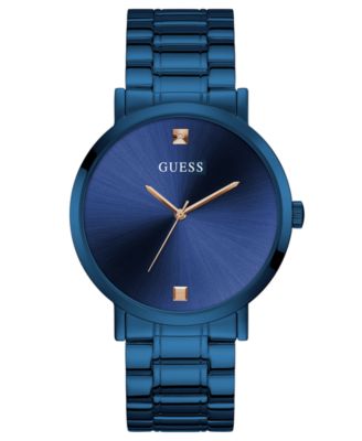 GUESS - Men's Diamond-Accent Blue Stainless Steel Bracelet Watch 44mm