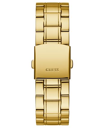 GUESS - Men's Diamond-Accent Gold-Tone Stainless Steel Bracelet Watch 44mm