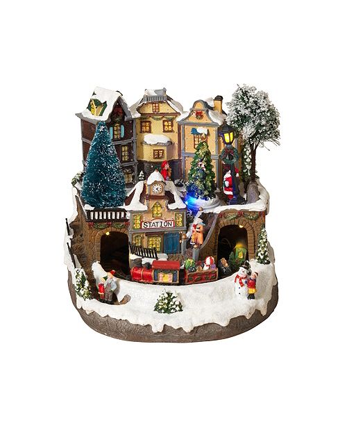 Sterling Fiber Optic Village With Moving Train And Train Station
