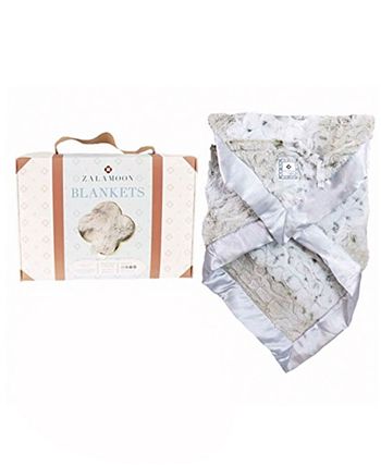 Zalamoon - Plush Luxie Pocket Blanket with Pocket and Strap Holder for Pacifier or Toy