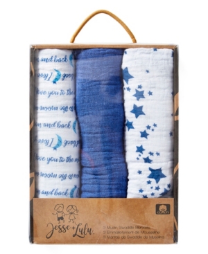3 Stories Trading Jesse Lulu Infant 3 Pack Muslin Swaddle Blankets Galaxy