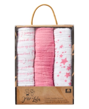 3 Stories Trading Jesse Lulu Infant 3 Pack Muslin Swaddle Blankets Galaxy