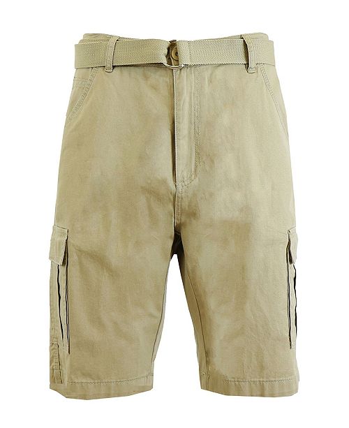 Galaxy By Harvic Blue Rock Men S Cotton Belted Cargo Shorts