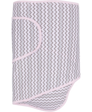 Miracle Baby Boys And Girls Blanket In Chevrons With Pink Trim
