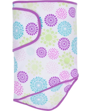 Miracle Baby Boys And Girls Blanket In Colorful Bursts With Purple Trim