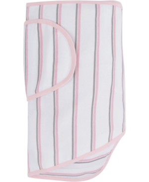 Miracle Baby Boys And Girls Blanket In Pink With Gray Stripes