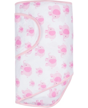 Miracle Baby Boys And Girls Blanket In Pink Elephants With Pink Trim