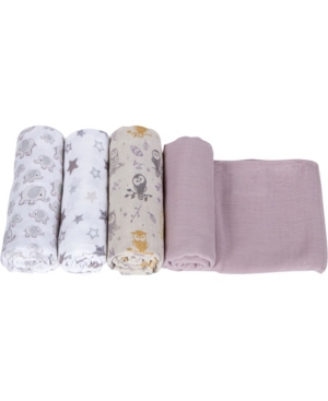 Miracle Baby Boys and Girls Muslin Swaddle - Pack of 4