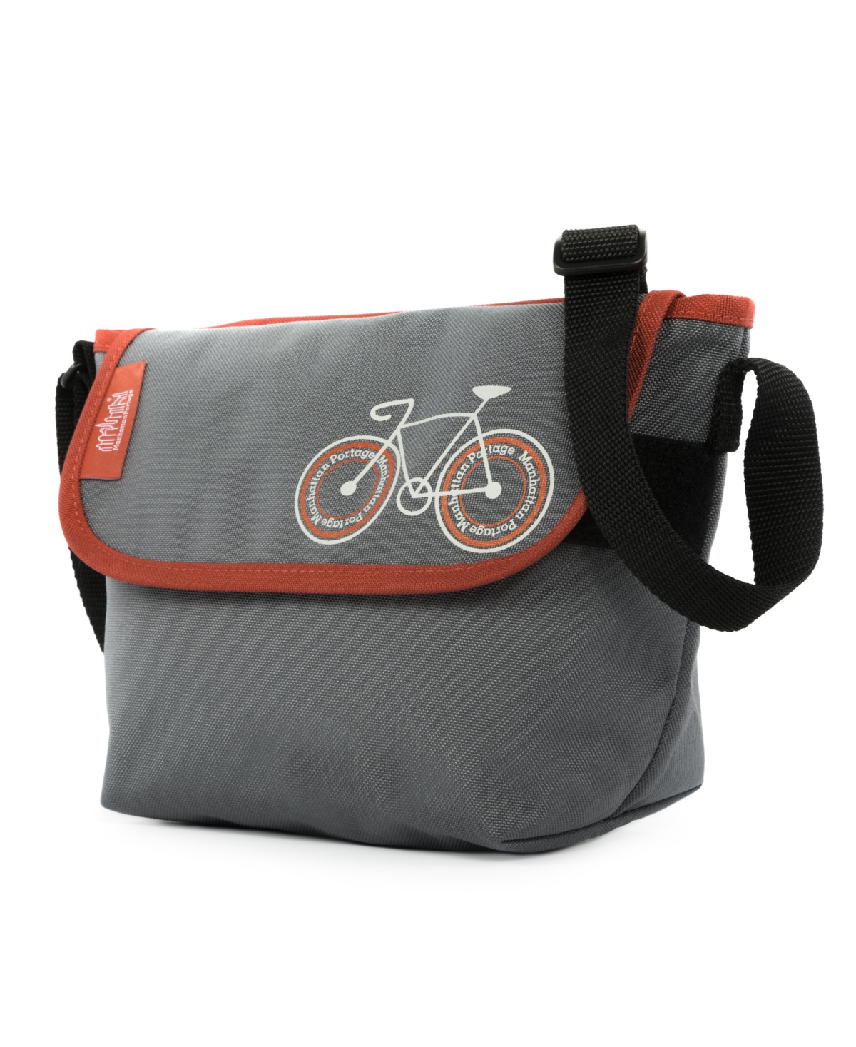 Manhattan Portage City Bike Mini Ny Messenger Bag In Gray,red