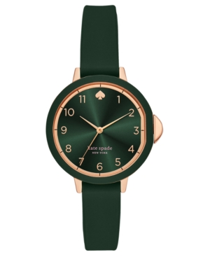 image of Kate Spade New York Women-s Park Row Green Silicone Strap Watch 34mm