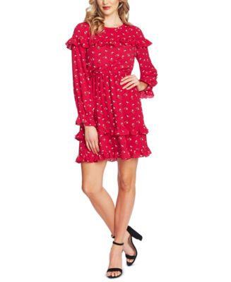 CeCe Ruffled Floral-Print Dress - Macy's