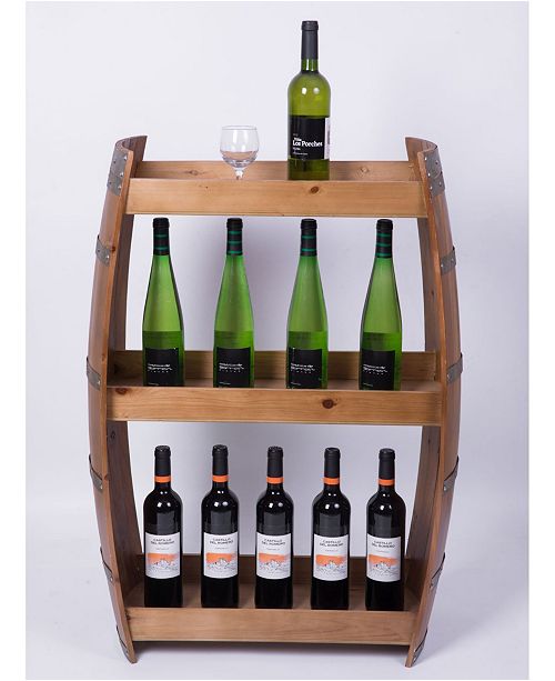 Vintiquewise Industrial Style Rustic Wooden Wine Barrel Bar