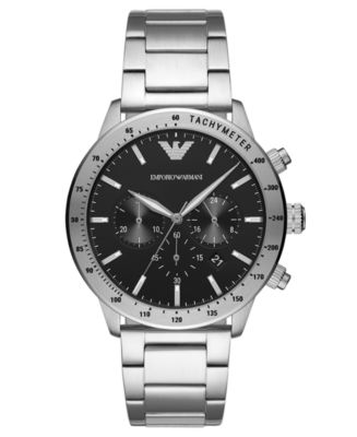 Emporio Armani Men's Chronograph Stainless Steel Bracelet Watch 43mm ...