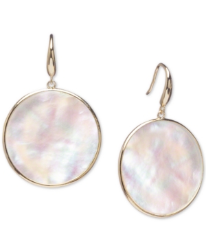 image of Mother-of-Pearl Bezel-Set Drop Earrings in 18k Gold-Plated Sterling Silver
