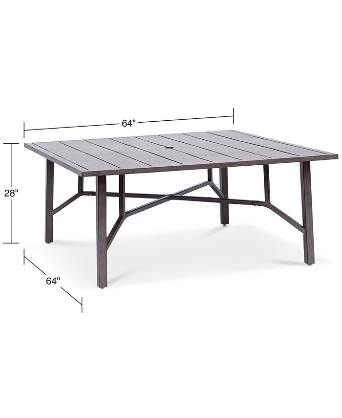 Agio Wayland Aluminum 64" Square Outdoor Dining Table, Created for Macy