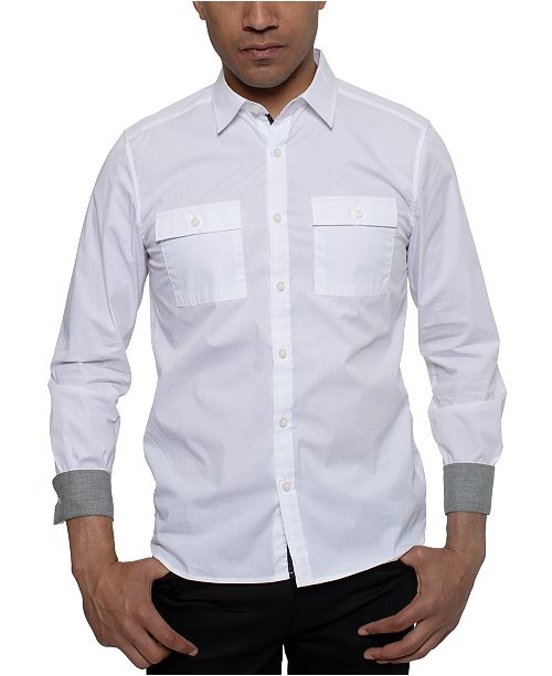 Kenneth Cole Men S Two Pocket Solid Shirt Reviews Casual