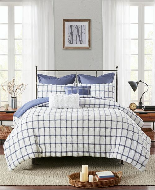 Madison Park Kinney King California King 7 Pc Yarn Dye Polyester Seersucker Comforter Set Reviews Comforters Fashion Bed Bath Macy S