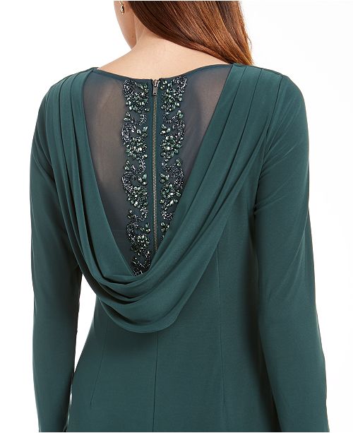 Adrianna Papell Petite Draped Beaded Jersey Gown Reviews