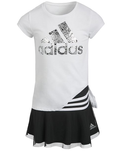 Adidas Little Girls T Shirt Striped Skort Reviews Sets