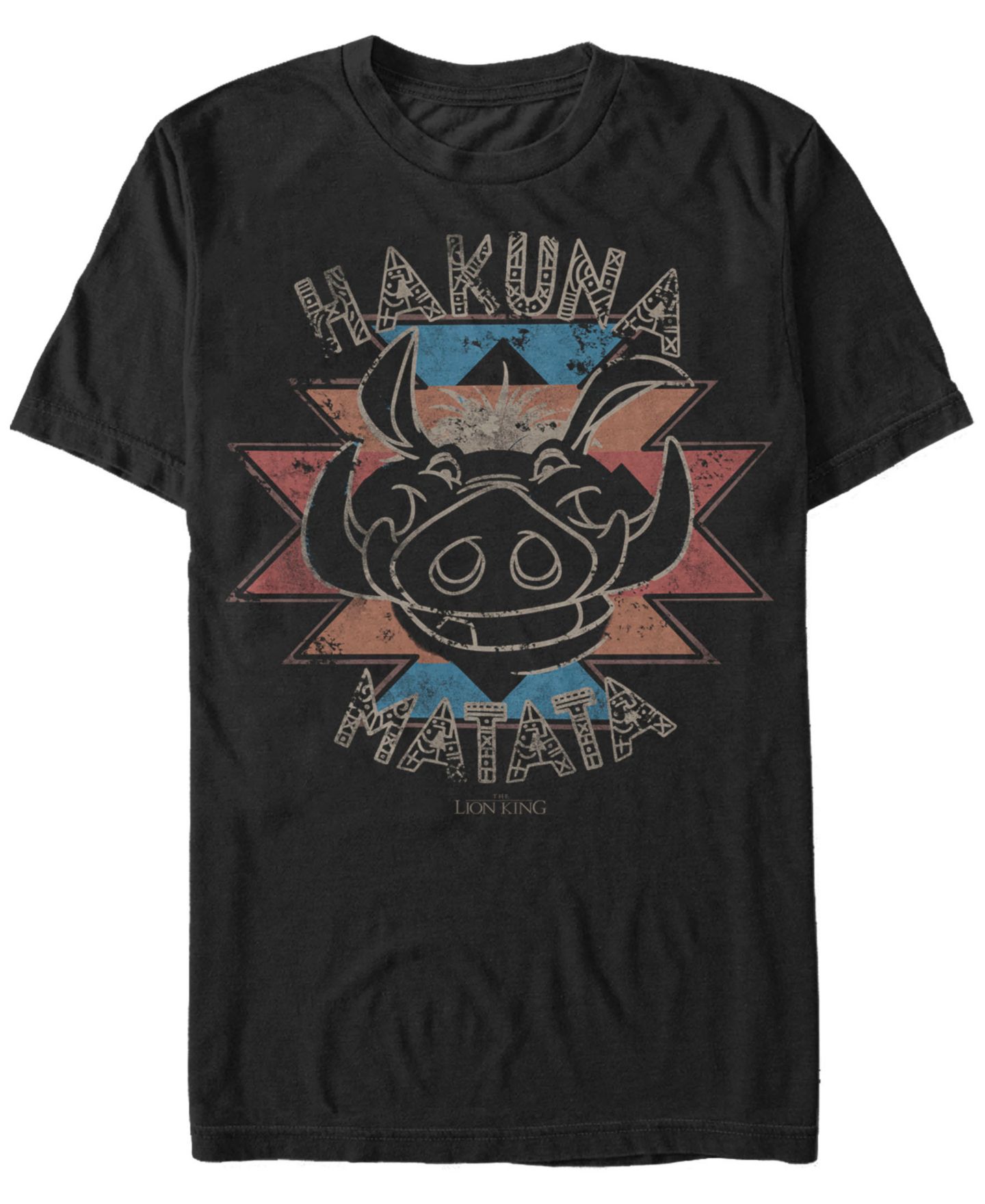 Мужская футболка Fifth Sun Disney Lion King Pumbaa Hakuna Matata Short Sleeve, цвет: Чёрный — фото 1