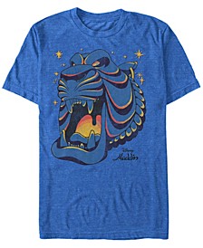Disney Men's Aladdin Neon Cave Outline Short Sleeve T-Shirt