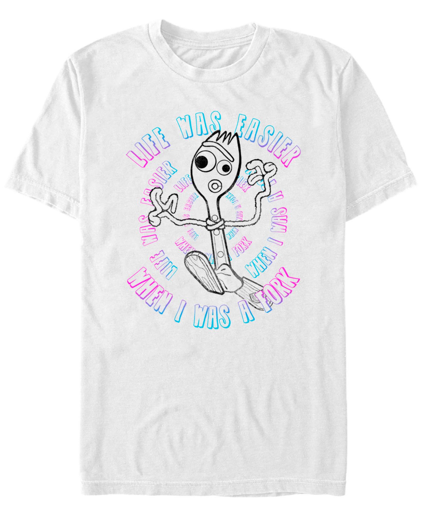 Мужская футболка Fifth Sun Disney Pixar Toy Story 4 Forky Life Was Easier When I was a Fork Short Sleeve, цвет: Белый — фото 1