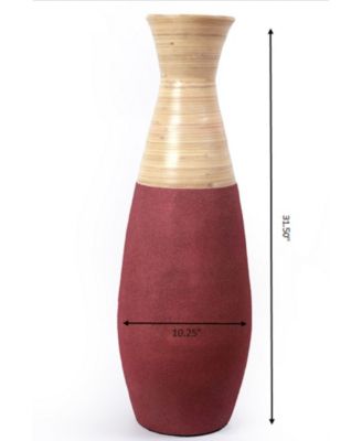 Handcrafted Bamboo Floor Vase, 31.5" Tall
