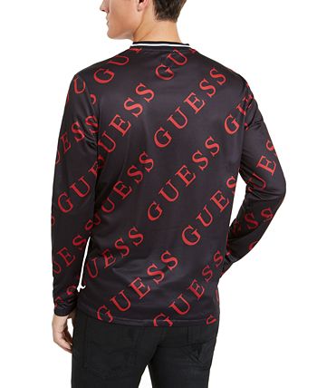 GUESS Men's Long-Sleeve Logo T-Shirt - Macy's